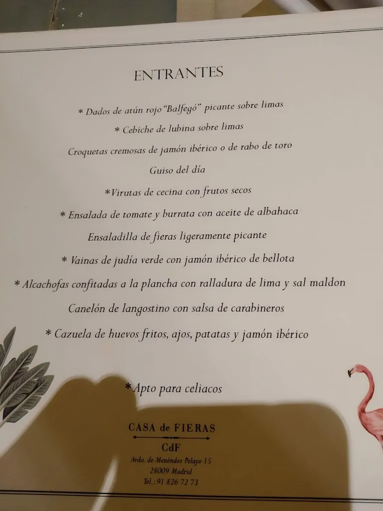 Menu_Casa de Fieras_Pelayos_immagine_1