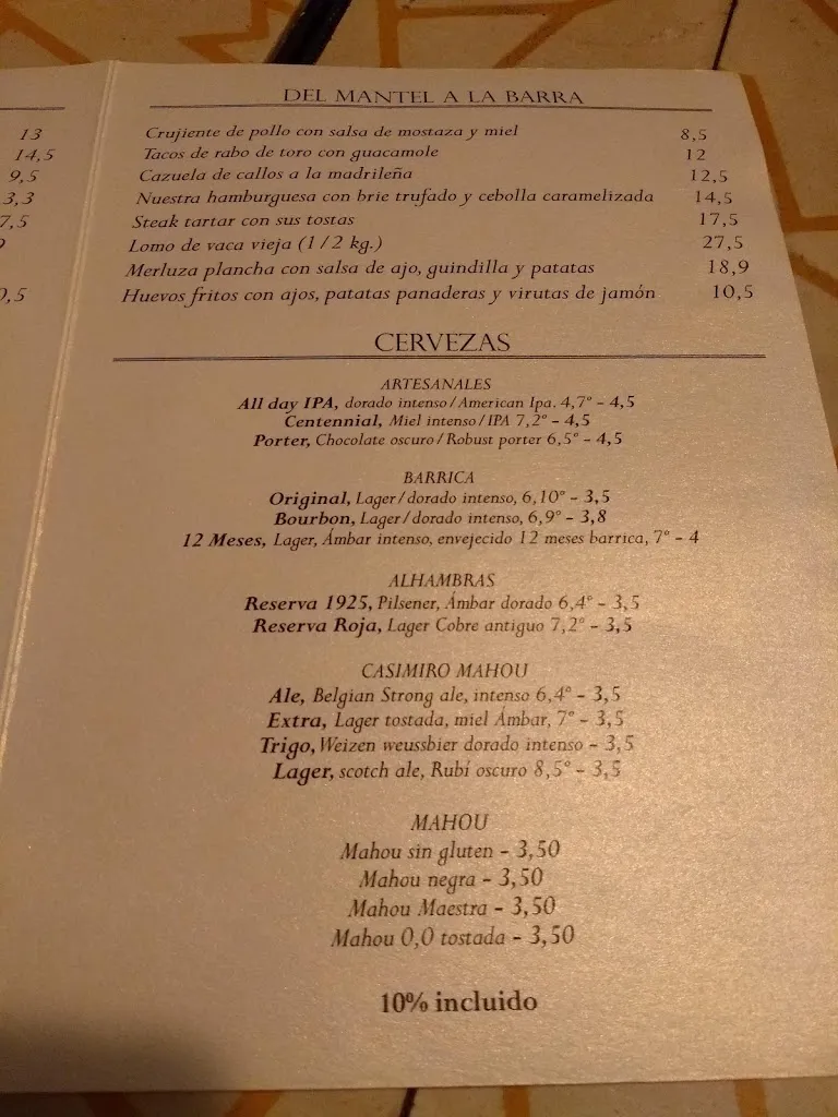 Menu_Casa de Fieras_Pelayos_immagine_2