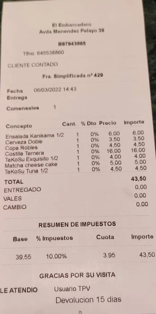 Carlos Olmo Bosco_Restaurante El Embarcadero Retiro_Pelayos_review