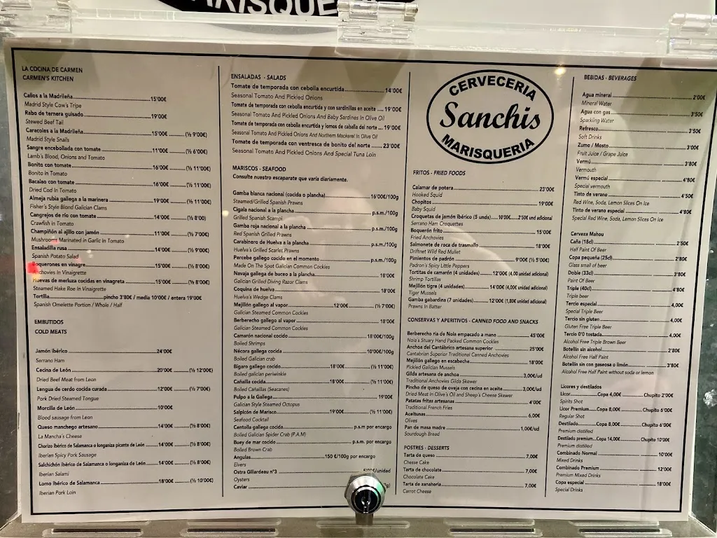 Menu_Sanchís Marisquería_Pelayos_image_1