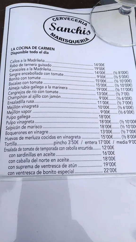 Menu_Sanchís Marisquería_Pelayos_image_4