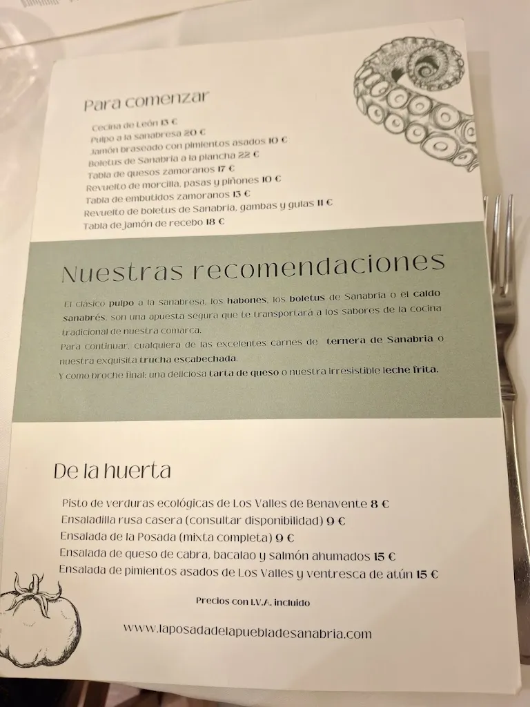 Menu_La Posada de la Puebla de Sanabria_Puebla de San Medel_image_1