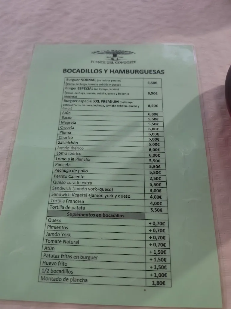 Menu_Chiringuito La Bardera de Puente del Congosto_Puente del Congosto_image_2