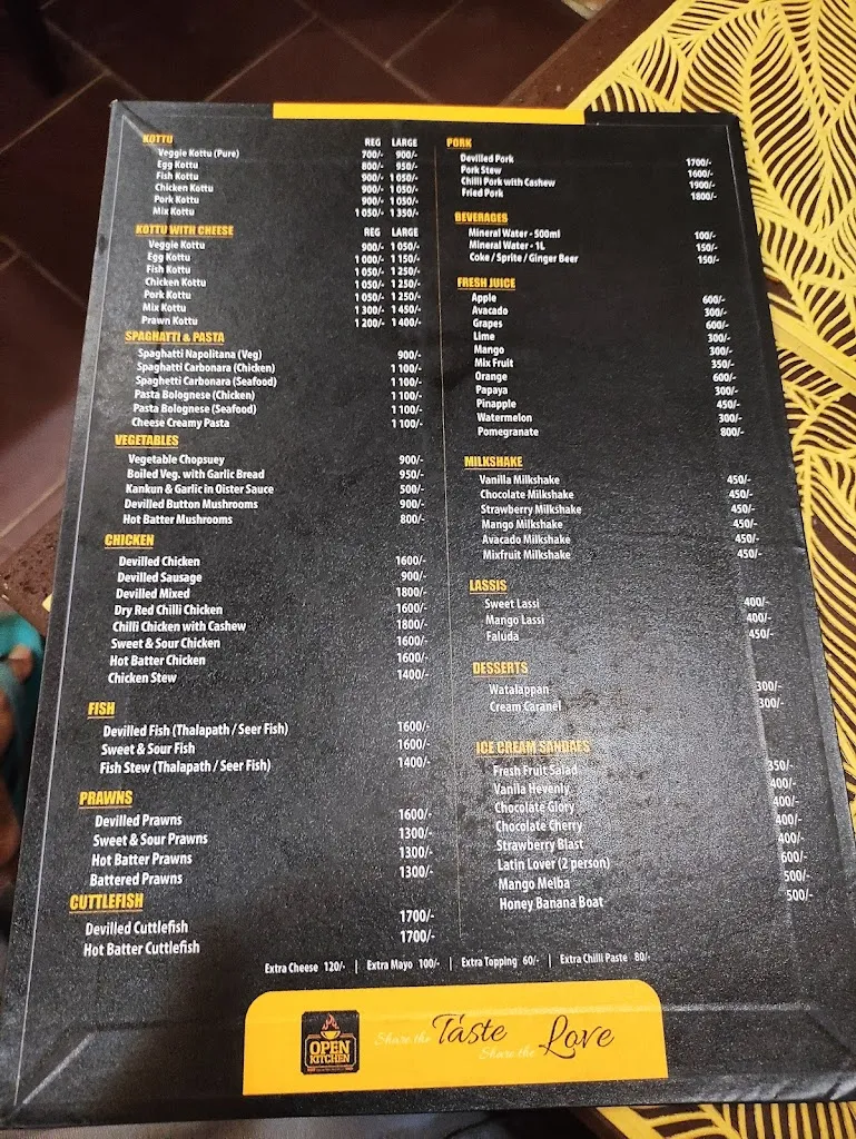 Menu_Open Kitchen Ragama_Rágama_immagine_2