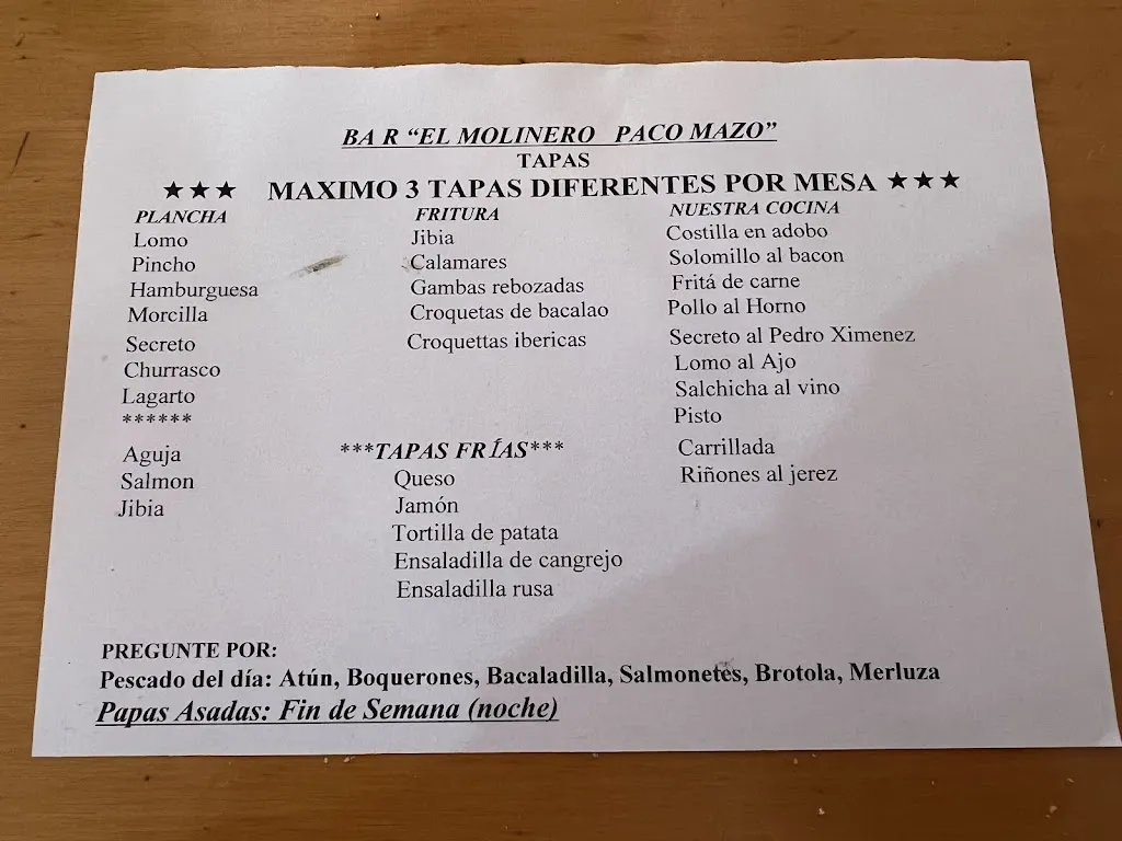 Menu_Bar Restaurante 