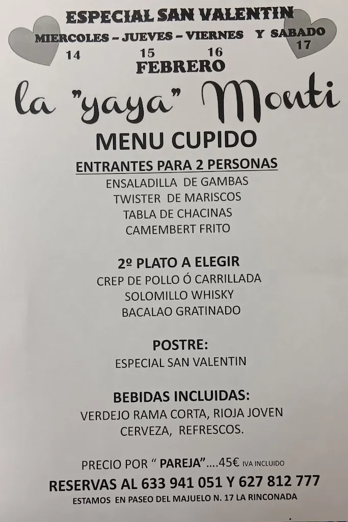 Menü_Meson La Yaya Monti_Rinconada de la Sierra La_Bild_1