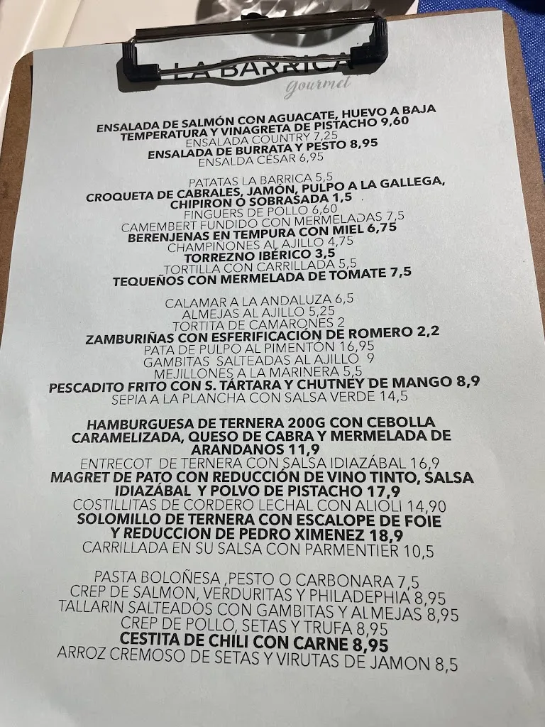 Menu_La Barrica Gourmet_Villena_image_1