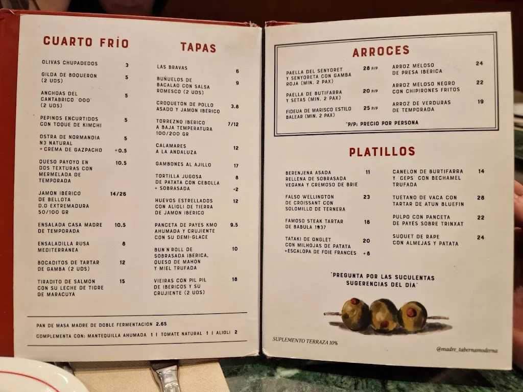 Menu_Madre Taberna Moderna | Sagrada Família_Sagrada La_image_4