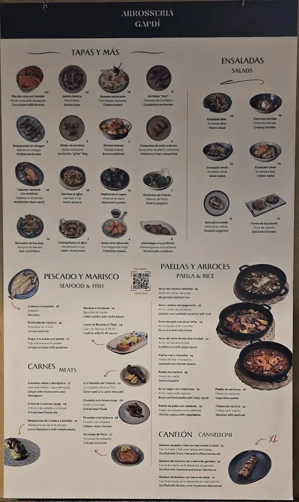 Menu_Arrosseria Gaudí Restaurant_Sagrada La_image_2