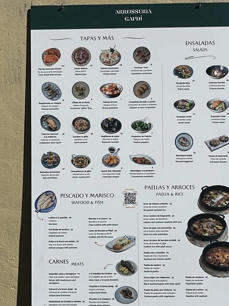 Menu_Arrosseria Gaudí Restaurant_Sagrada La_image_3