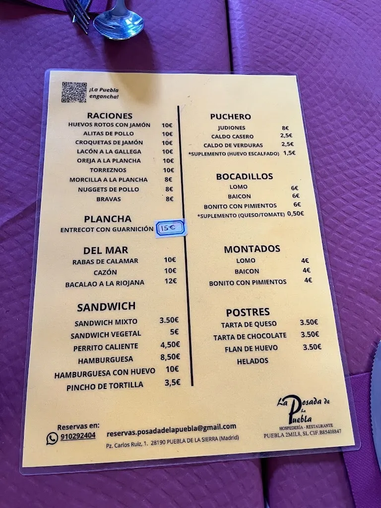 Menu_La Posada de la Puebla_Santiago de la Puebla_image_1