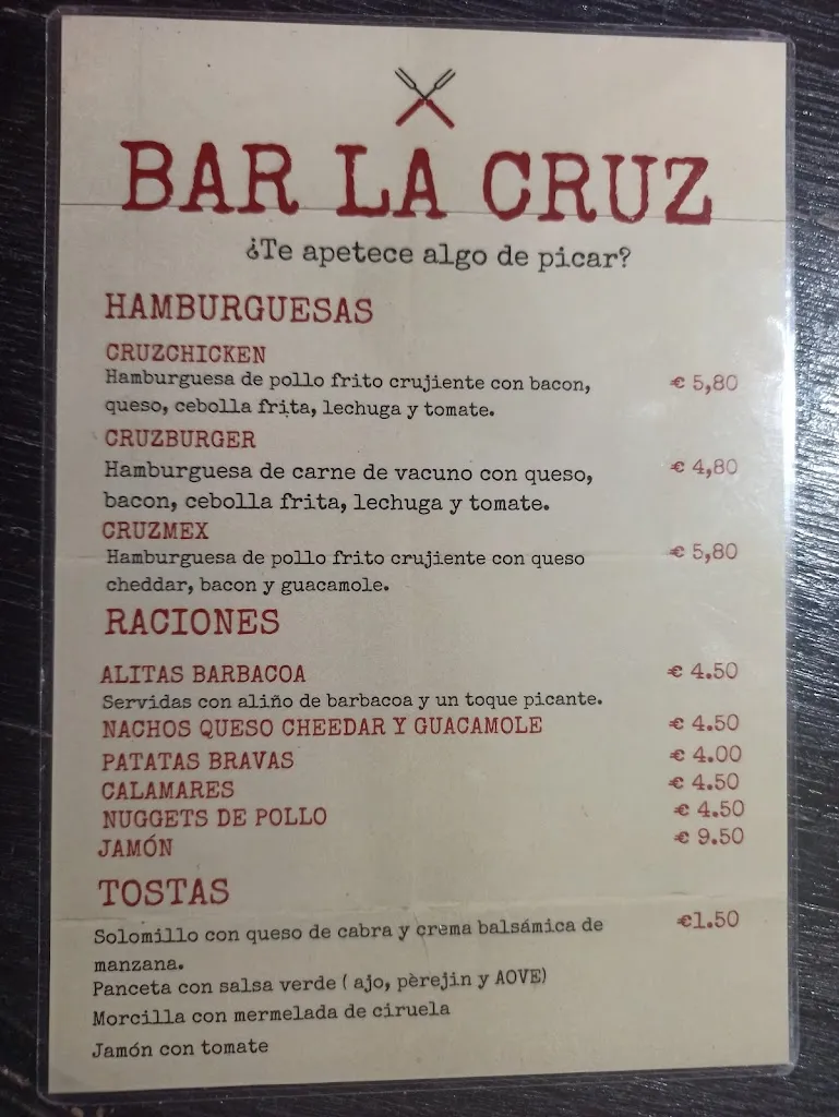 Menu_Bar La Cruz_Sequeros_image_1