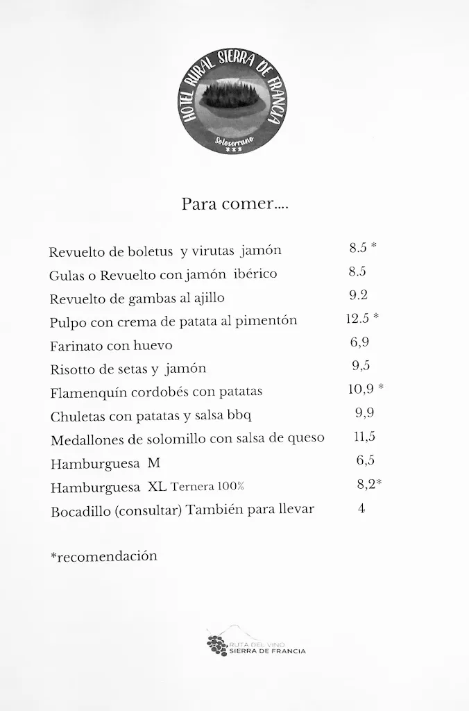Menu_Hotel Rural Sierra de Francia_Sotoserrano_image_2