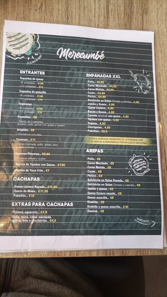 Menu_Restaurante Merecumbé comida venezolana_Valdecarros_image_1