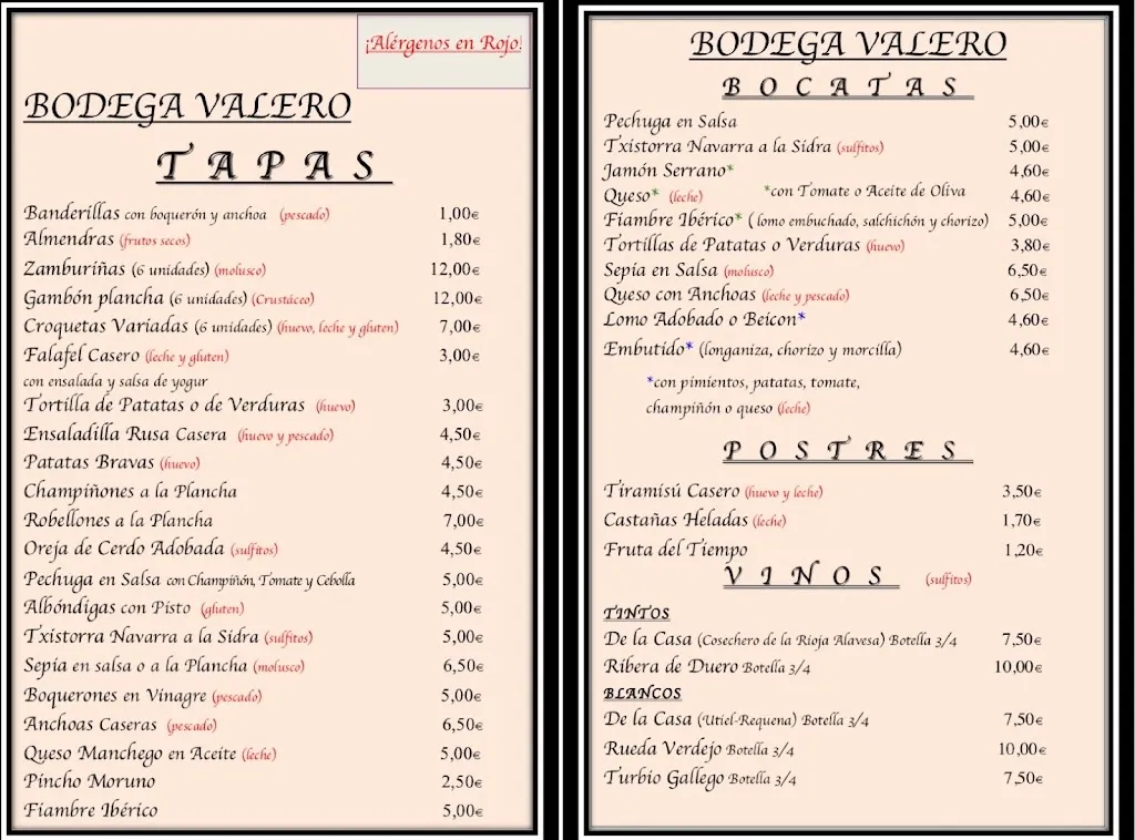 Menu_Bodega Valero_Valero_immagine_2