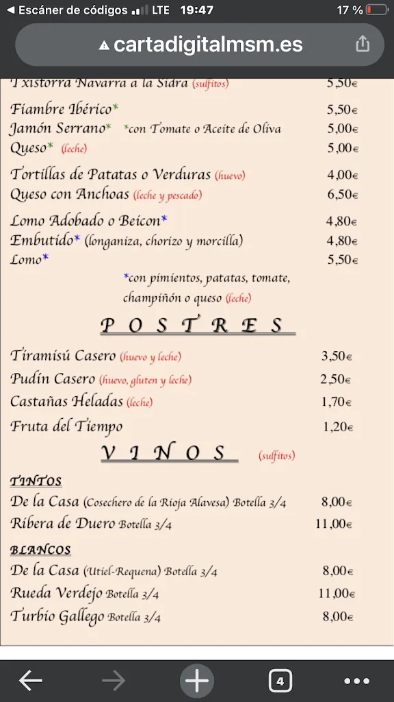 Menu_Bodega Valero_Valero_immagine_3