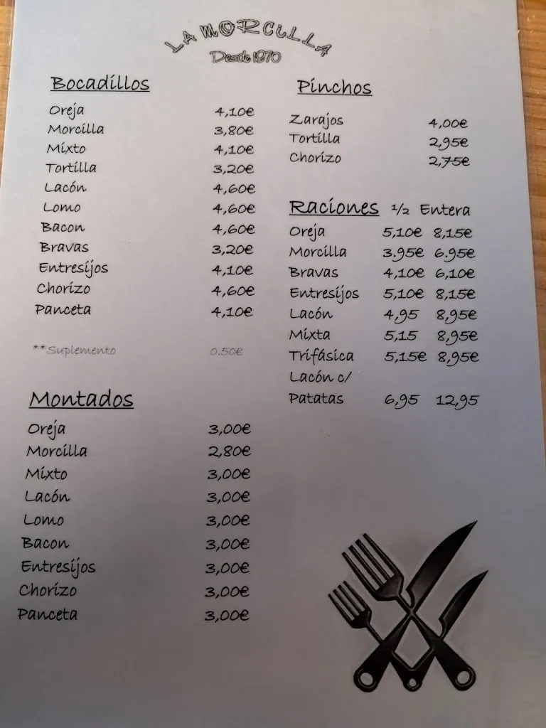 Menu_Bar-Cervecería La Morcilla._Villaverde de Guareña_immagine_1