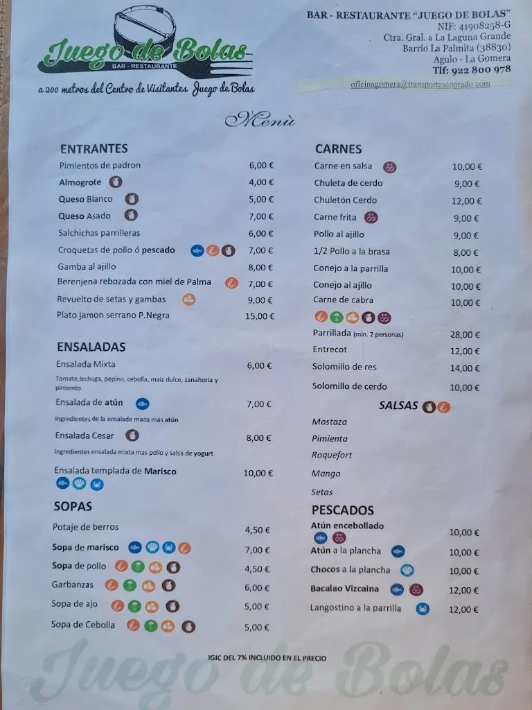 Menu_Restaurante Juego de bolas_Agulo_image_1