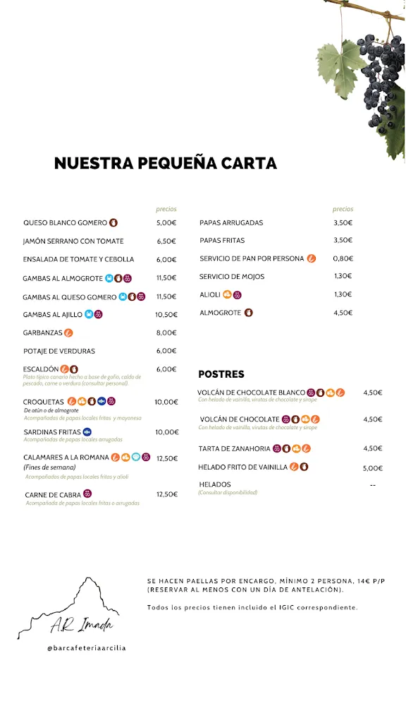 Menu_Bar Cafetería Arcilia_Alajeró_immagine_3