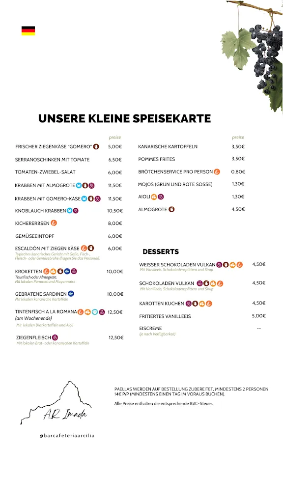 Menu_Bar Cafetería Arcilia_Alajeró_immagine_4