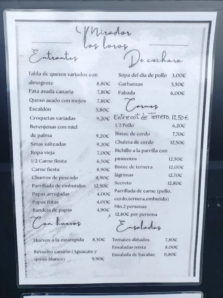 Menu_Guachinche Mirador Los Loros_Arafo_image_4