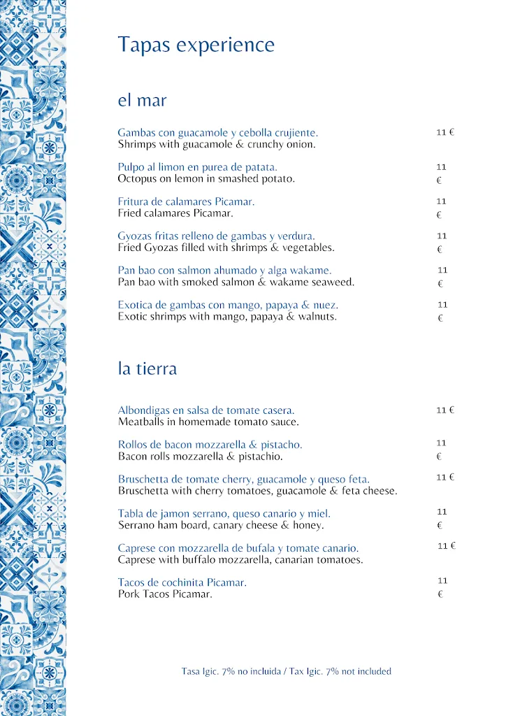 Menu_Picamar Tapas Bistrò_Adeje_image_1
