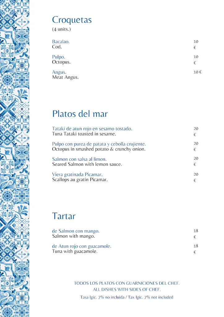 Menu_Picamar Tapas Bistrò_Adeje_image_2