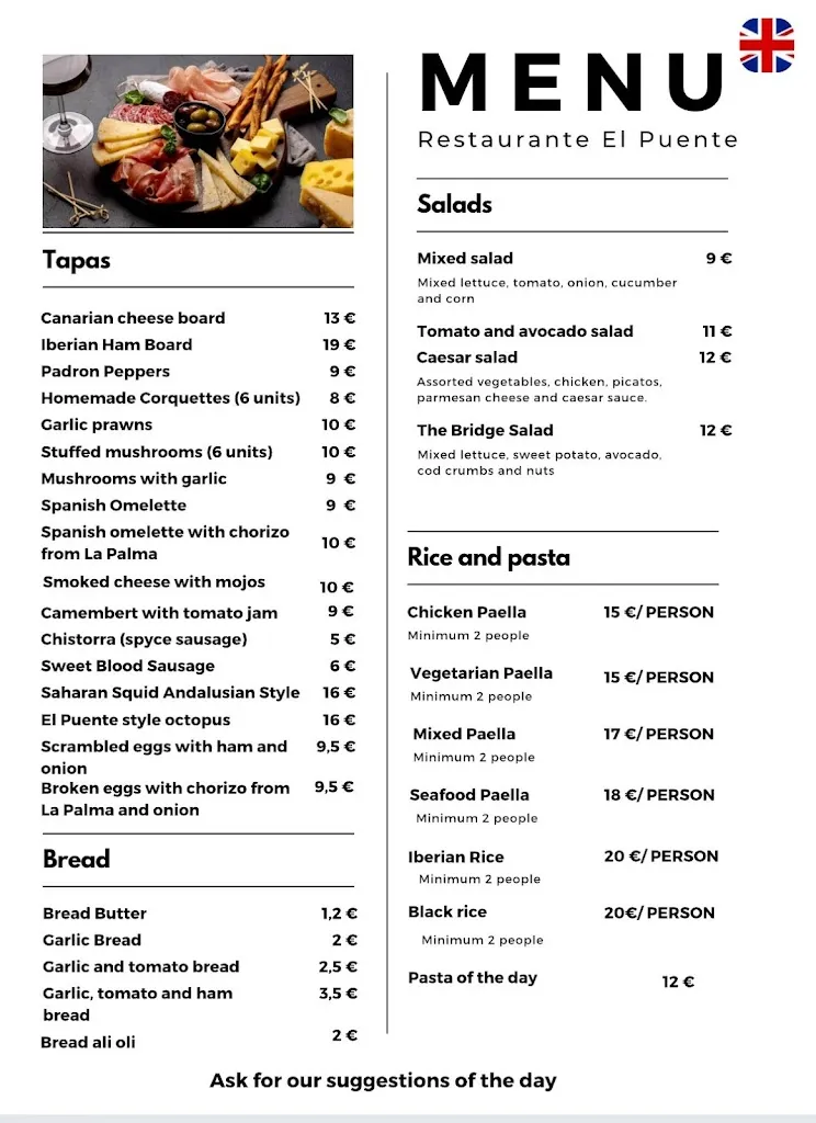 Menu_El Puente Restaurant_Adeje_image_1