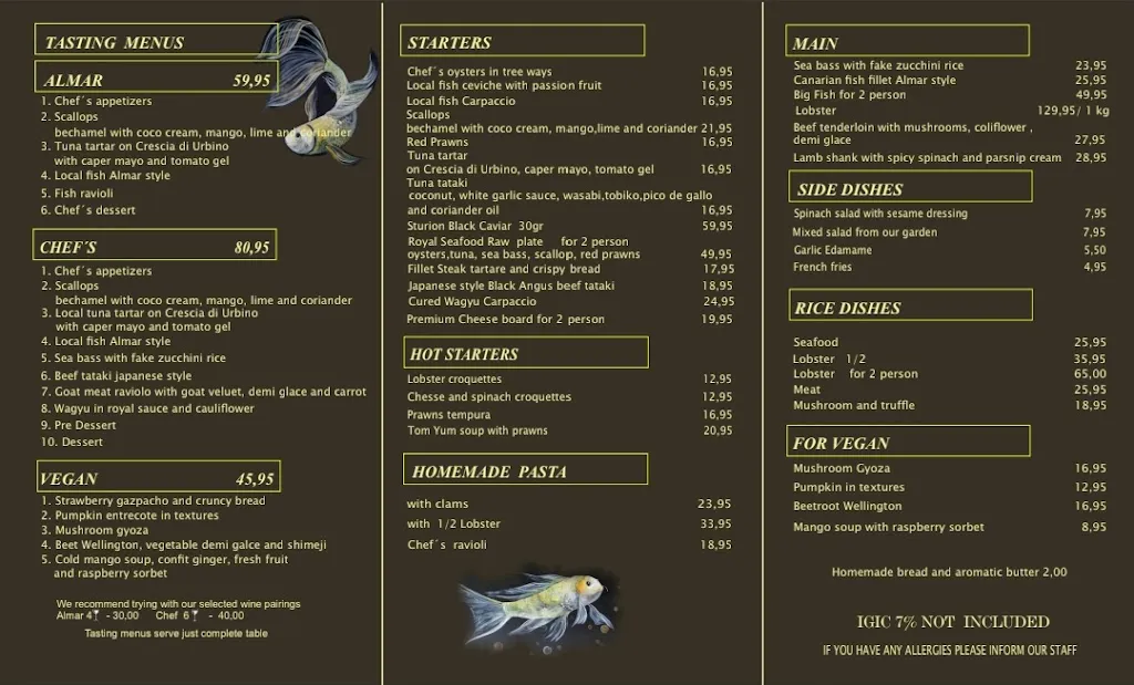 Menu_Almar Tenerife_Adeje_image_1