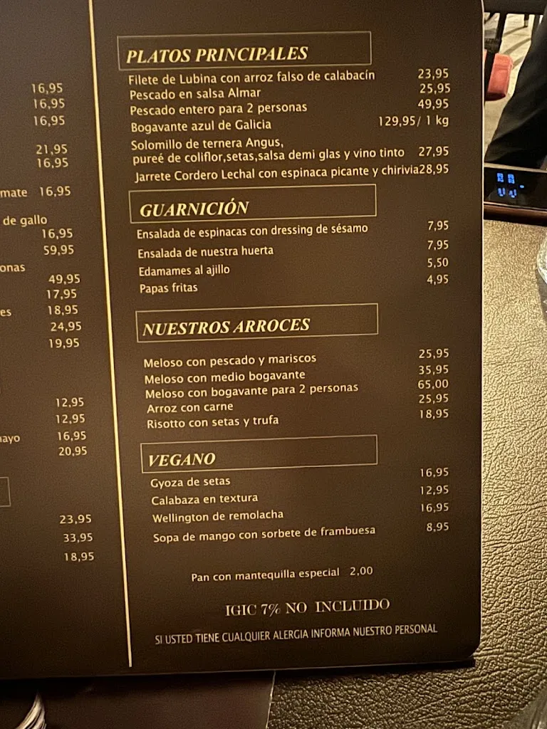 Menu_Almar Tenerife_Adeje_image_2