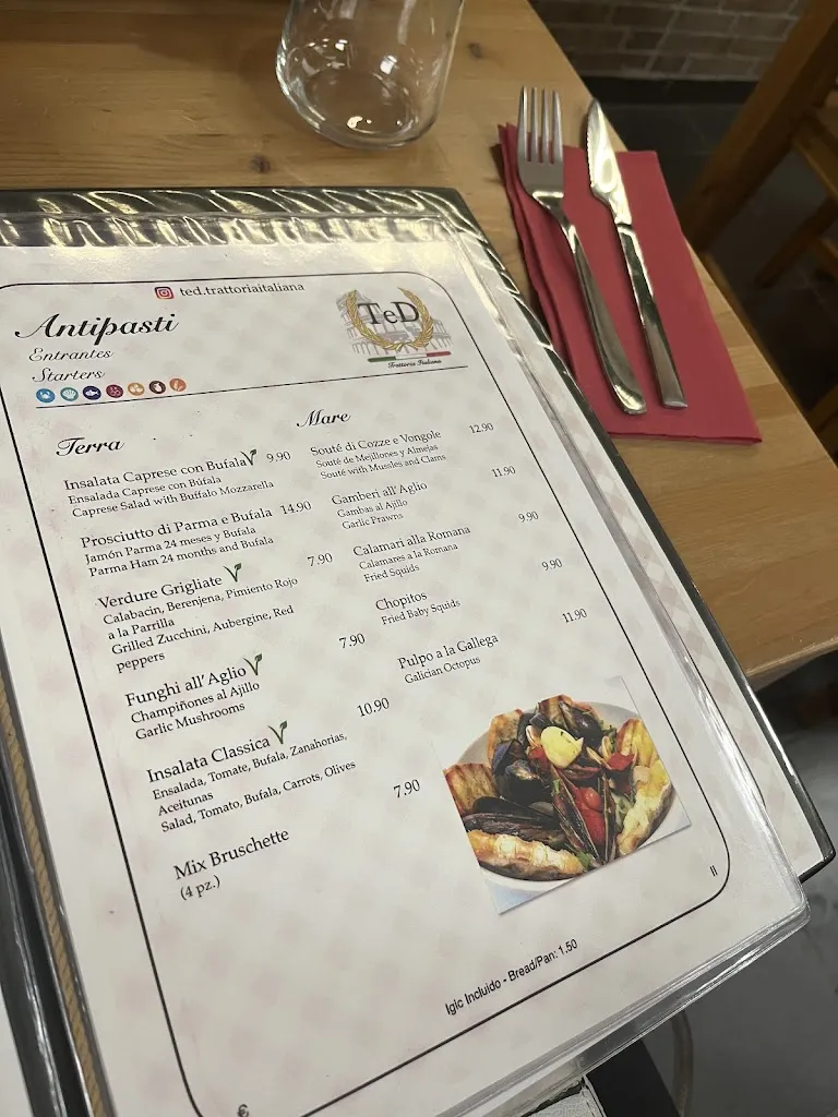 Menu_TeD Trattoria Italiana - Playa Fañabé_Adeje_image_1