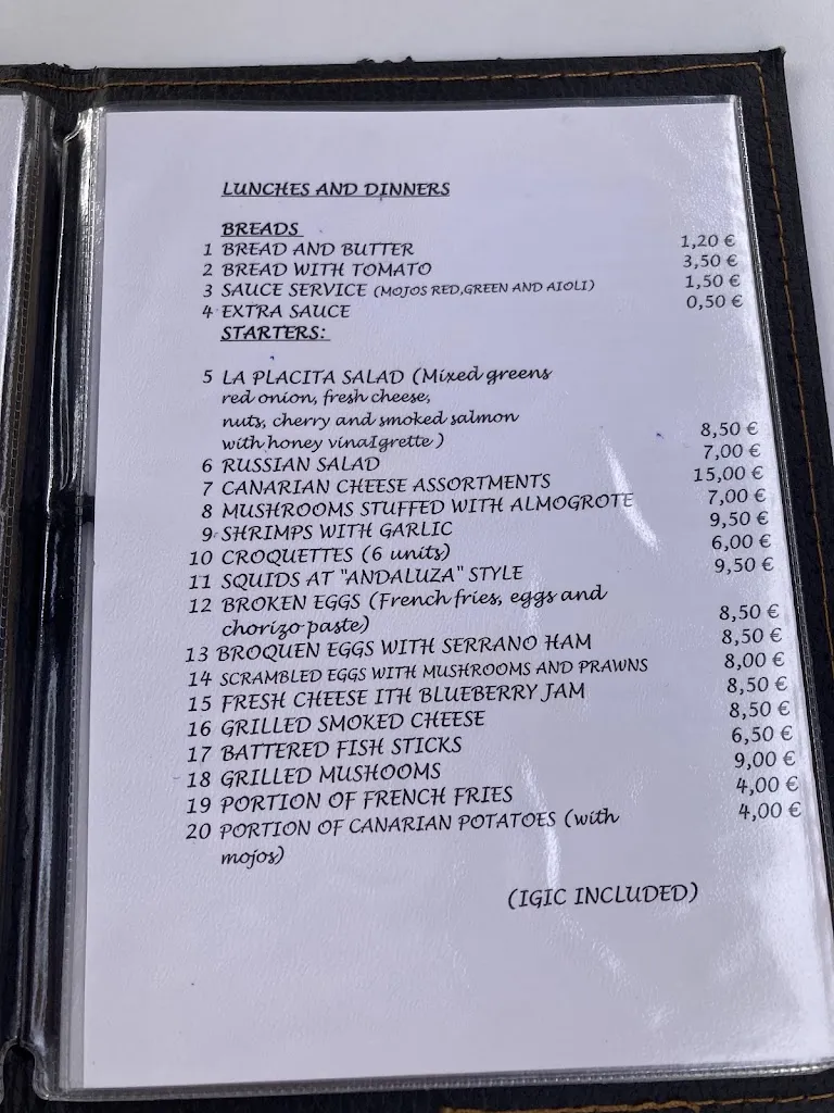 Menu_Restaurante Bar Cafetería La Placita _Adeje_image_3