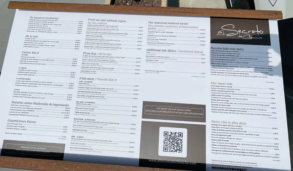 Menu_Restaurante El Secreto de Chimiche_Arico_immagine_3