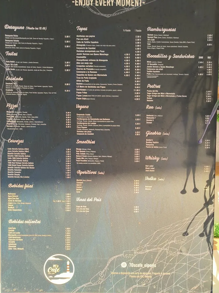 Menu_70’s Café Poris SL_Arico_image_3