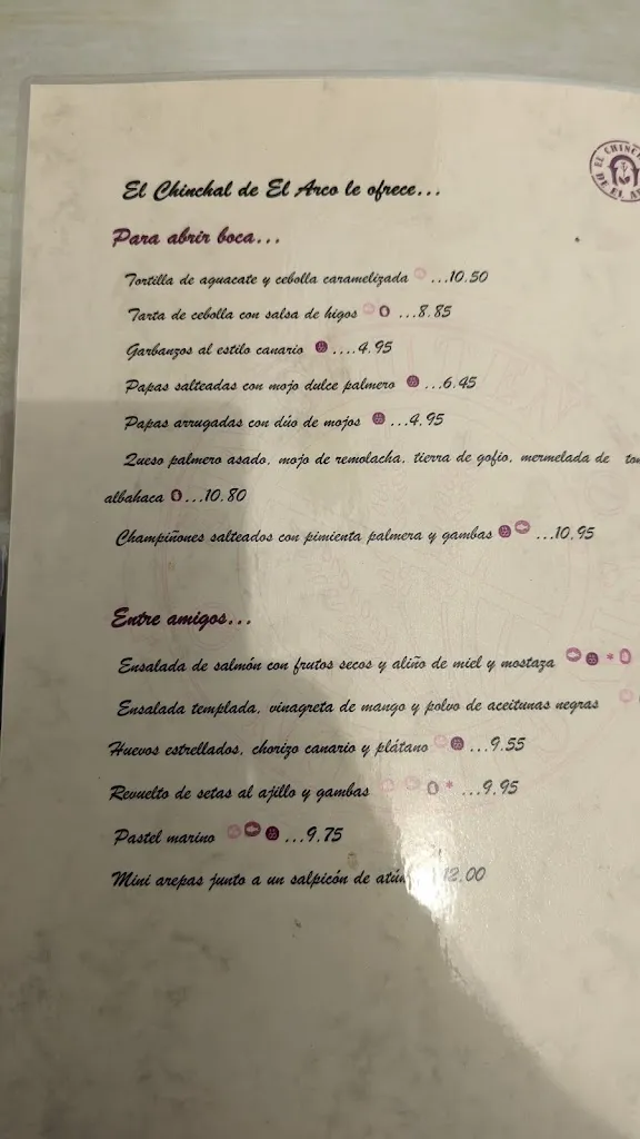 Menu_El Chinchal de El Arco_Breña Alta_image_2