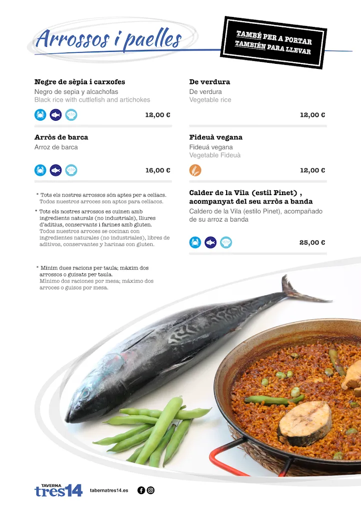 Menu_Taverna marinera Tres14 - Per pinet_Villajoyosa/Vila Joiosa la_image_1