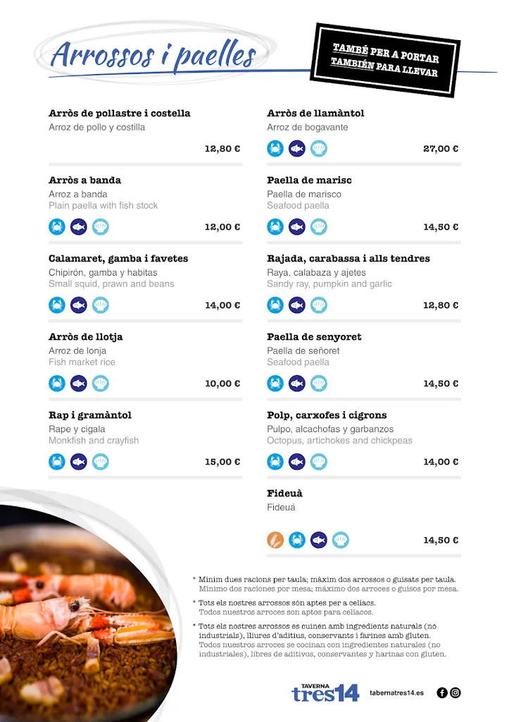 Menu_Taverna marinera Tres14 - Per pinet_Villajoyosa/Vila Joiosa la_image_2