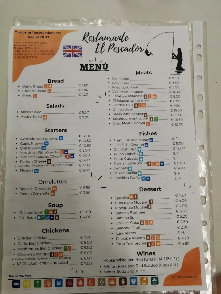 Menu_Restaurante El Pescador_Buenavista del Norte_image_1