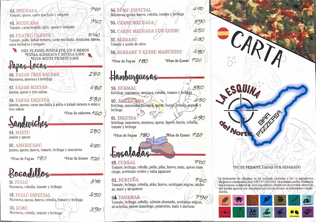 Menu_Pizzería LA ESQUINA DEL NORTE_Buenavista del Norte_image_1