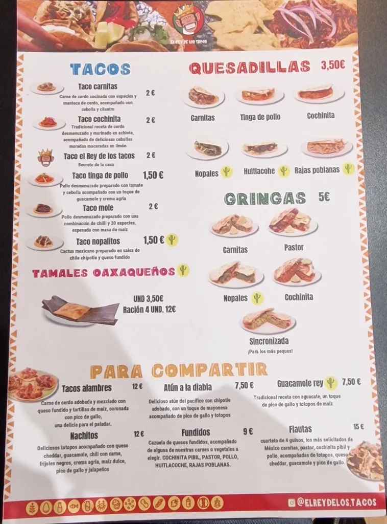 Menu_El rey de los tacos_Frontera_image_1