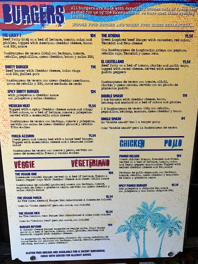 Menu_Lucky 7's Bar & Burger Joint._Arona_image_1