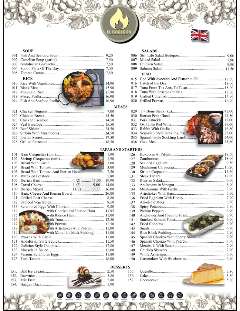 Menu_El Bodegón Restaurante & Tapas_Arona_immagine_1