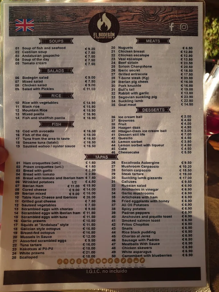 Menu_El Bodegón Restaurante & Tapas_Arona_immagine_2