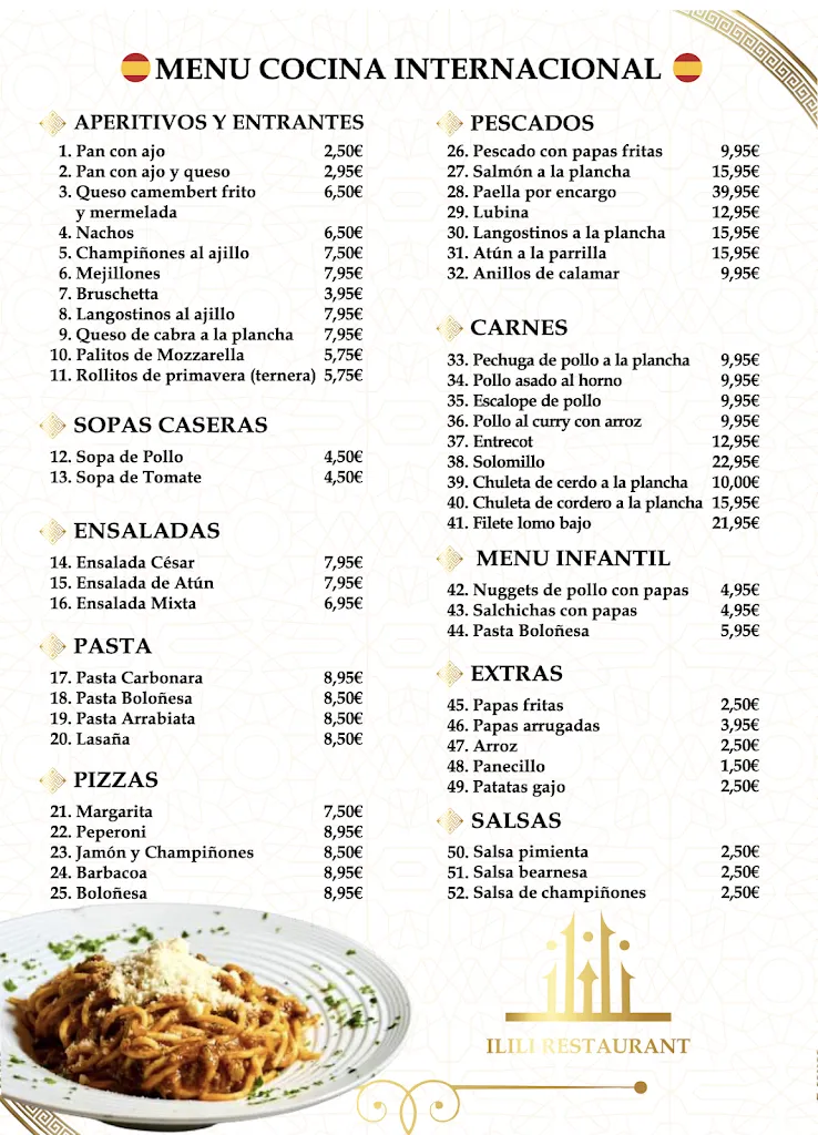 Menu_ILILI Restaurant_Arona_image_1