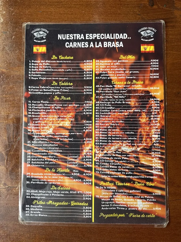 Menu_Asadero Central_Arona_image_1