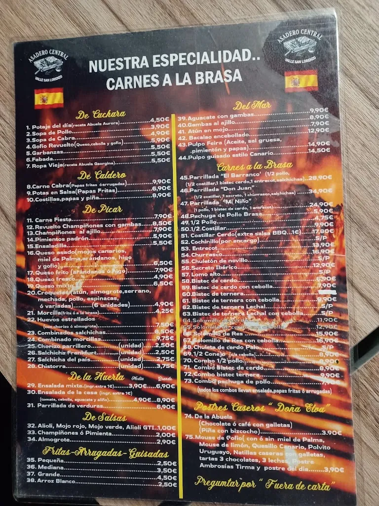 Menu_Asadero Central_Arona_image_2