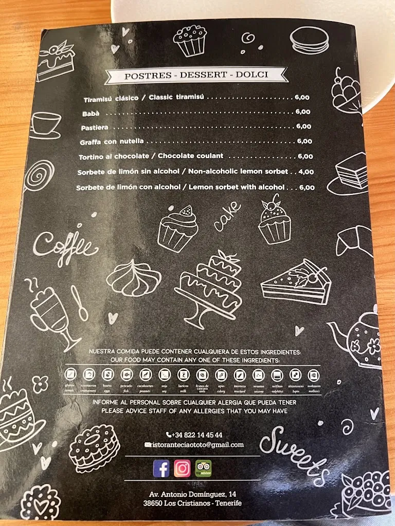 Menu_Restaurante & Pizzeria Ciao Totò_Arona_image_3