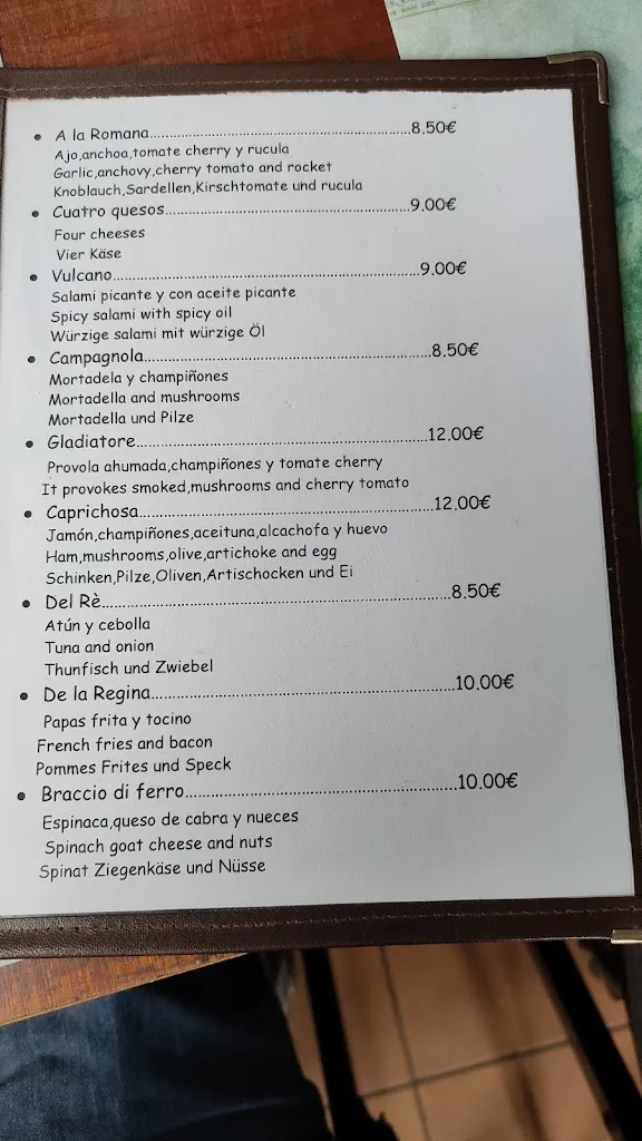 Menu_Pizzeria La Cantina Del Gladiatore_Fuencaliente de la Palma_immagine_2