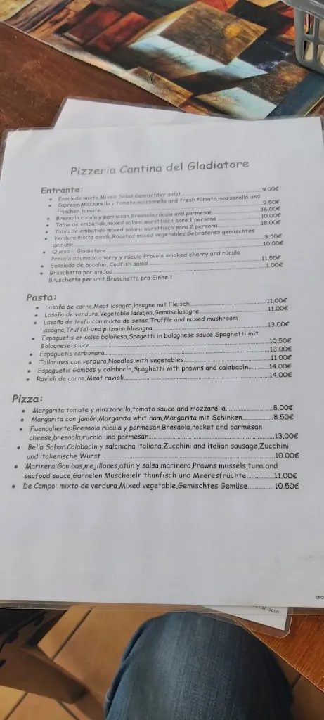 Menu_Pizzeria La Cantina Del Gladiatore_Fuencaliente de la Palma_immagine_3