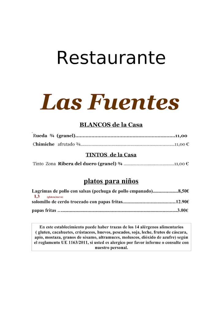 Menu_Restaurante Las Fuentes_Granadilla de Abona_image_3